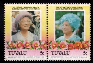 TUVALU Scott 311 MNH** Queen Mother 85th Birthday pair