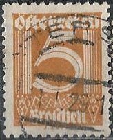 Austria 307 (used) 5g numeral, brn org (1925)