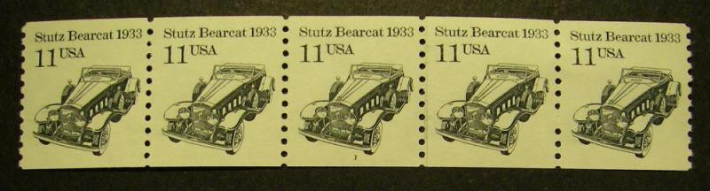 Scott 2131, 11 cent Strutz Bearcat, PNC5 #1, MNH Transportation Coil Beauty
