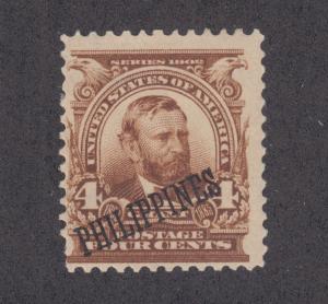 Philippines Sc 229 MLH. 1904 4c Grant w/ diagonal PHILIPPINES ovpt, Fine+