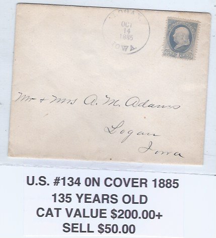 U.S 134 ON COVER  SCV $200.00 STARTS AT 4% OF CAT VALUE