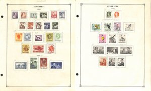 Australia Stamp Collection on 22 Scott International Pages, 1960-1975