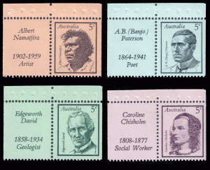 Australia 1968 booklet difinitives Sc 449-46 with labels