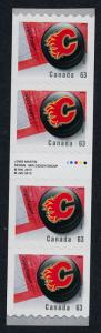 Canada 2666i Gutter pair coil strip MNH NHL Calgary Flames, Ice Hockey Puck