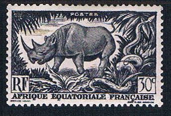 French Equatorial Africa 167 MLH Black Rhino (BP7817)