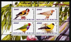 BURUNDI - 2011 - World Fauna, Finches - Perf 4v Sheet - MNH - Private Issue