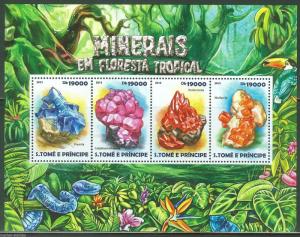 SAO TOME E PRINCIPE 2015 MINERALS OF THE TROPICAL RAINFOREST SOUVENIR SHEET