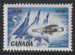 1959 Canada - Sc 383 - MNH VF - 1 single - Silver Dart & Jet Planes - 1st Flight