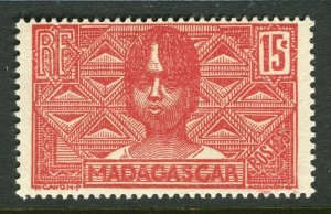 FRENCH COLONIES; MADAGASCAR 1930 early Pictorial issue Mint hinged 15c.