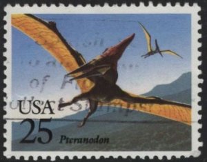 US 2423 (used) 25¢ pteranodon (1989)
