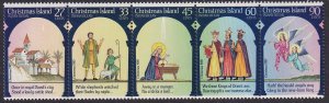 Sc# 178a Christmas Island Australia 1985 Christmas strip of 5 MNH CV $6.75