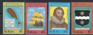 St Kitts 173-76 MNH 1985 Sir Francis Drake (ak2722)