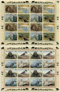 21 UN Endangered Species UNITED NATIONS Sheets Collection New York Geneva Vienna