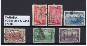 CANADA #O241-45 & 241a COMPLETE SET  USED F-VF