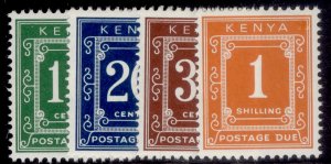 KENYA QEII SG D19-D22, 1971 postage due set CHALKY variety, NH MINT. Cat £42.