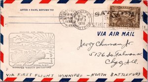 Canada 1930 FFC - Airmail - Winnipeg Manitoba To North Battleford - F71360