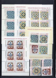 PORTUGAL 1981 PAINTINGS/TILES SET OF 4 STAMPS, 4 SHEETS OF 6 STAMPS & S/S MNH