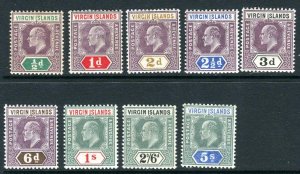 BRITISH VIRGIN ISLANDS-1904  A mounted mint set to 5/- Sg 54-62