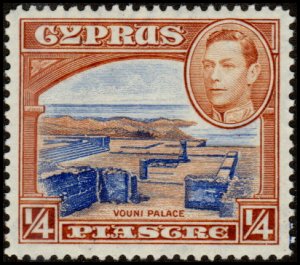 Cyprus 143 - Mint-H - 1/4pi Ruin of Vouni Palace (1938) (cv $0.60)