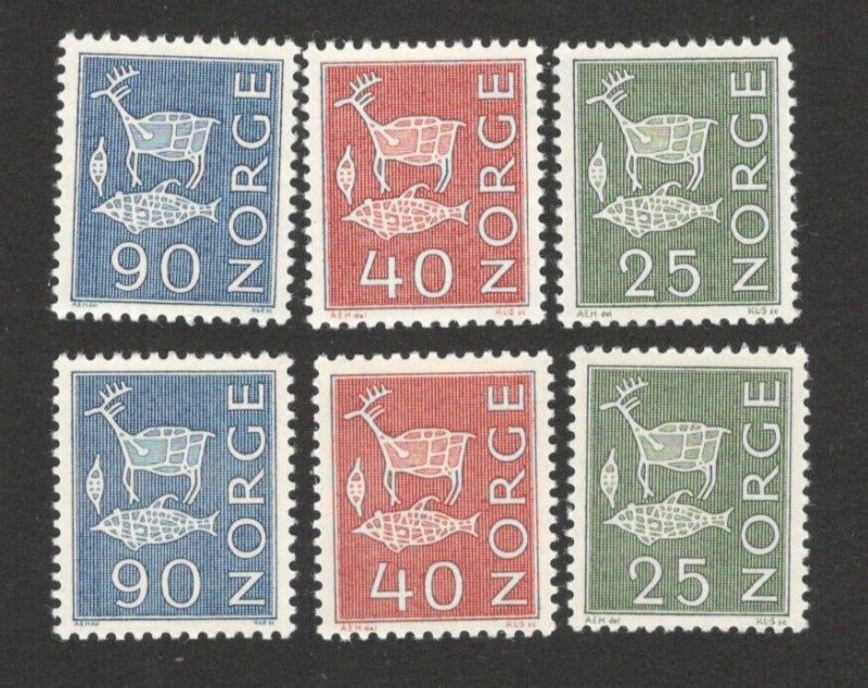NORWAY -MNH SET - TYPICAL MOTIVES, DEFINITIVE Mi. x + y - 1963.