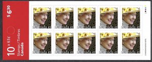 Canada #2698a 63¢ Queen Elizabeth II (2013). Booklet of 10 stamps. MNH