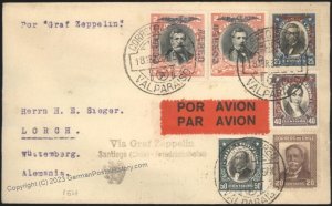 Chile 1932 Graf Zeppelin 3rd South America Flight SAF Mi240D Cover Santia 110730