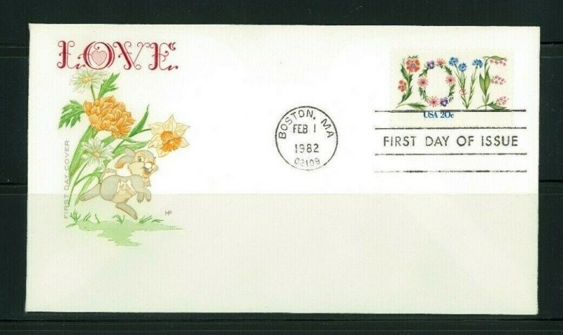 US 1982 Farnam First Day Cover FDC Love, Scott 1951