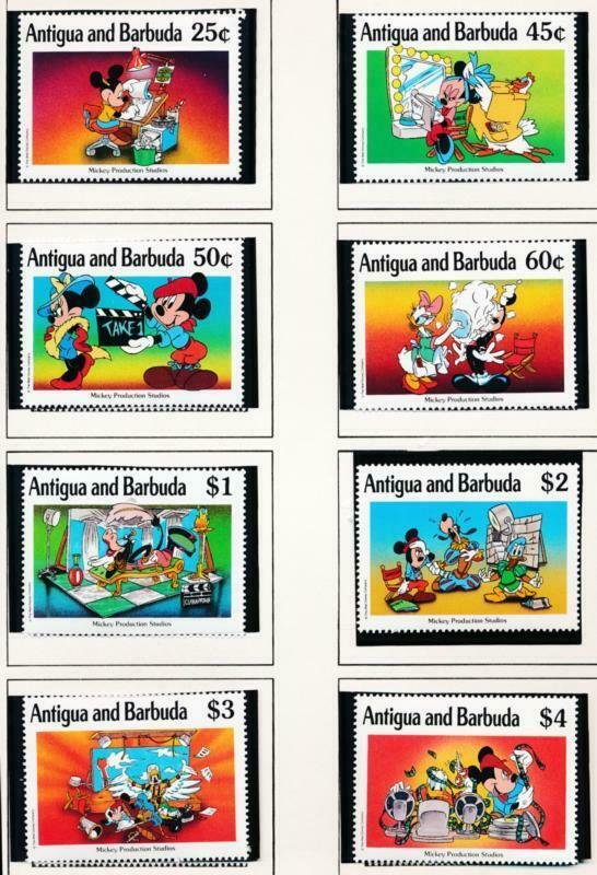 DISNEY ANTIGUA 1314-1321 MINT NH MICKEY STUDIOS