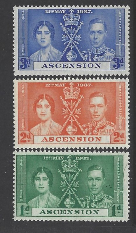 Ascension, Scott #37-39; King George VI Coronation, MLH