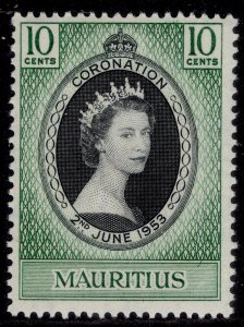 MAURITIUS QEII SG291, 10c 1953 CORONATION, NH MINT.