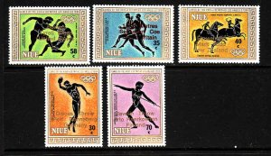 Niue-Sc#446-50-Unused NH set-Sports-Olympics-Gold Medalists-1984-