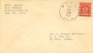 United States California Bern 1932 4a-bar  1904-1932  Philatelic.