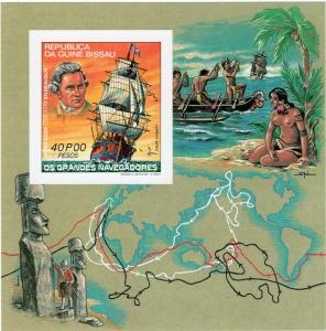 Guinea-Bissau 1981 Cap.James Cook/Endeavour S/S IMPERF.Mi#Bl.200B MNH
