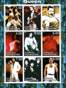 Tajikistan 2000 QUEEN FREDDIE MERCURY Sheet Perforated Mint (NH)