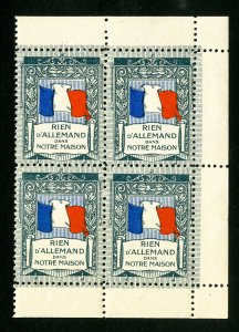France Stamps XF Notre Mason OG NH Scarce Block of 4