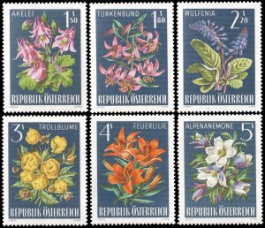 Austria #764-769  MNH - Alpine Flowers (1966)