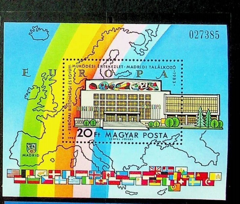 HUNGARY Sc 2816 NH souvenir sheet OF 1983 - EUROPEAN COOPERATION - (AO23)