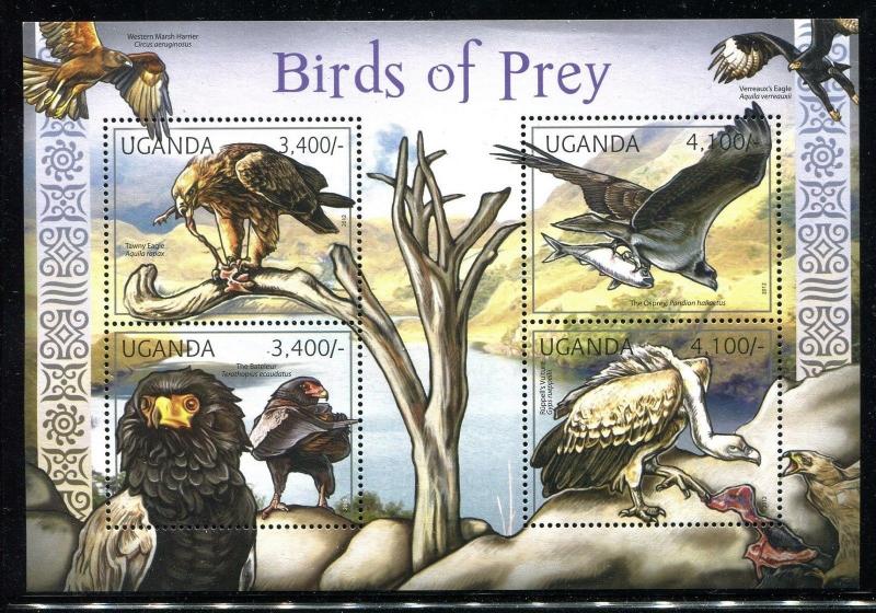 Uganda, MNH Birds: Tawny Eagle Bateleur Western Osprey Harrier 2012 x18967