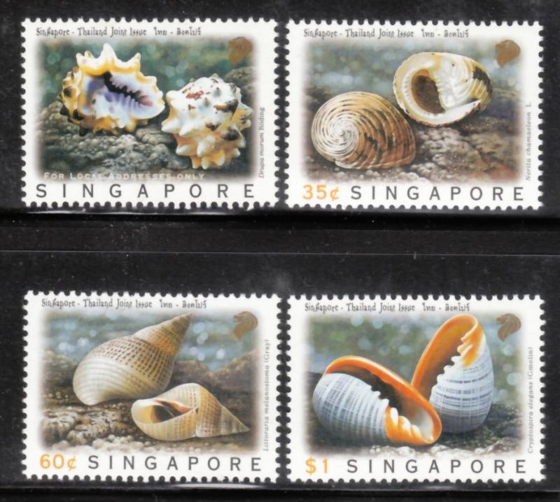 Singapore 1997 Sc 825-8 Shells J.I. with Thailand MNH