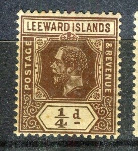 LEEWARD ISLANDS; 1912 early GV issue fine Mint hinged 1/4d. value