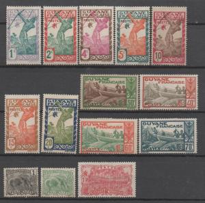 French Guiana, Selection of mint hinged, (D1)