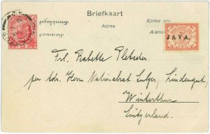 93664 - SINGAPORE - Postal History -  Java stamp on POSTCARD to ENGLAND 1909
