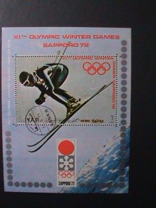 YEMEN-1971-11TH WINTER OLYMPIC SAPPORO'72 CTO  S/S VF WITH FIRST DAY CANCEL
