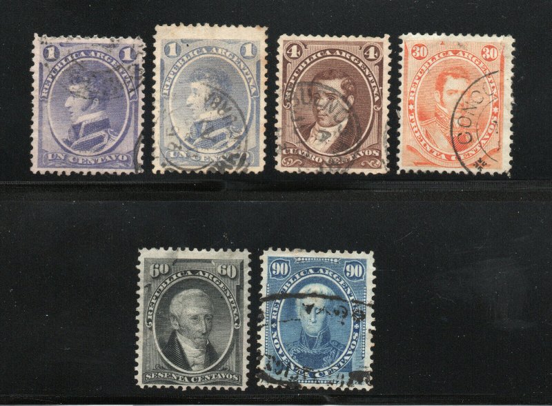 Argentina - Sc# 22 - 26 + 26a Used    -     Lot 0320064