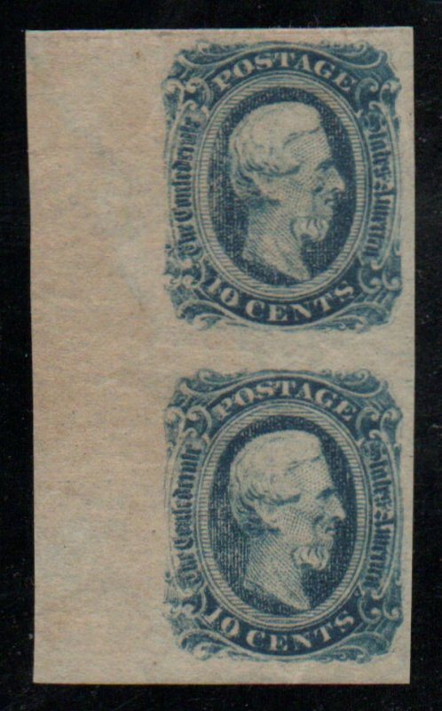 USA Confed #12 VF/XF OG NH, Pair, usual dry gum, large margins, Nice!