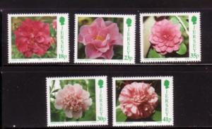 Jersey Sc 703-7 1995 Camellias stamp set mint NH