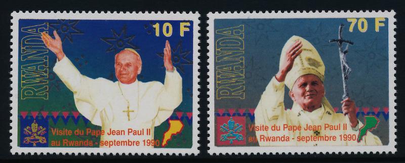 Rwanda 1353-5 MNH Pope John Paul II