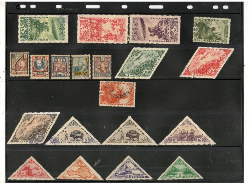 TANNA TUVA COLLECTION ON STOCK SHEET MINT/USED