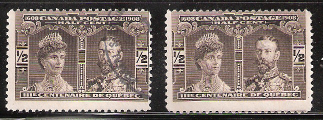 Canada # 96 300th ann. of Quebec set of 2 - 1used, 1 mint