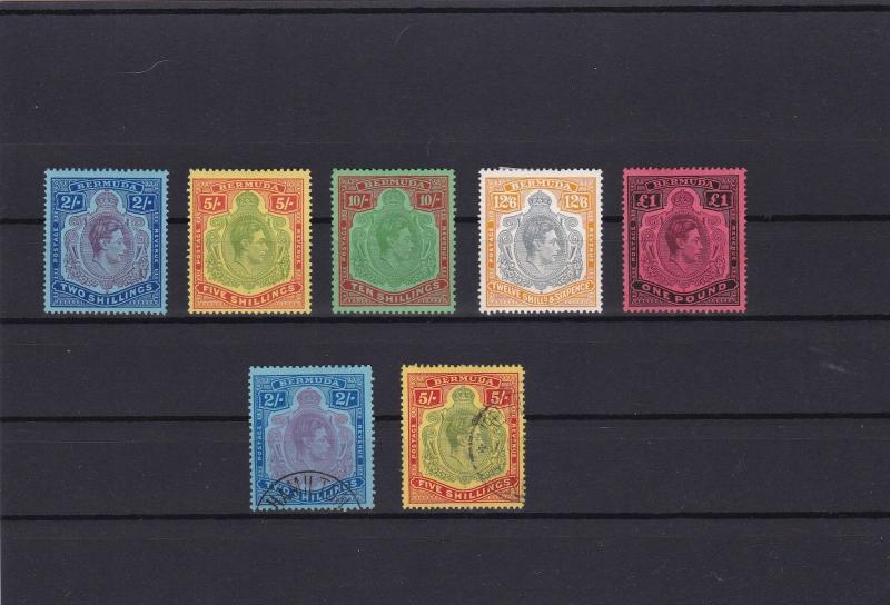 bermuda 1938 high value up to one pound £1 mounted mint stamps ref r12477